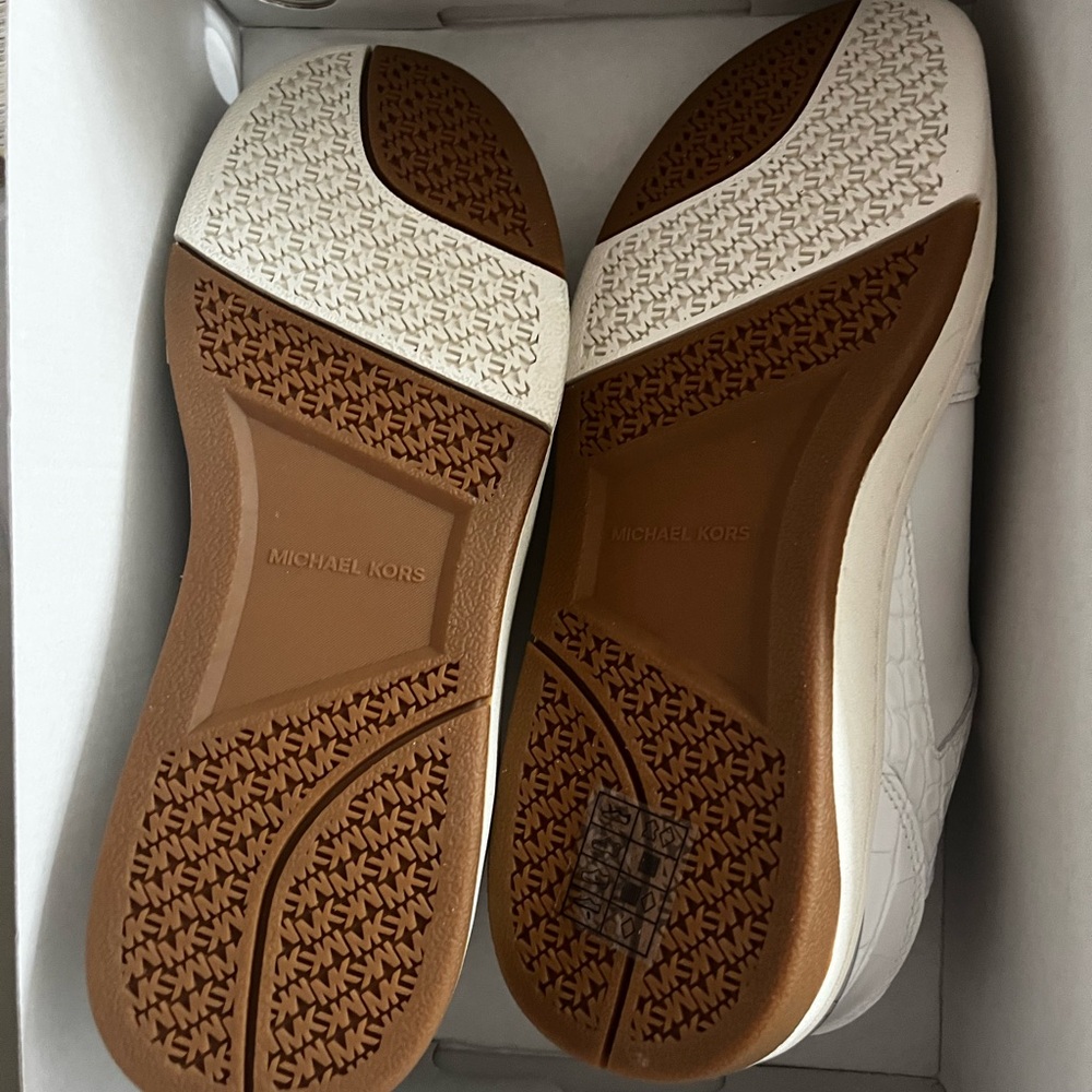 Michael Kors Optic White Rebel Leather Sneakers - Picture 3 of 7